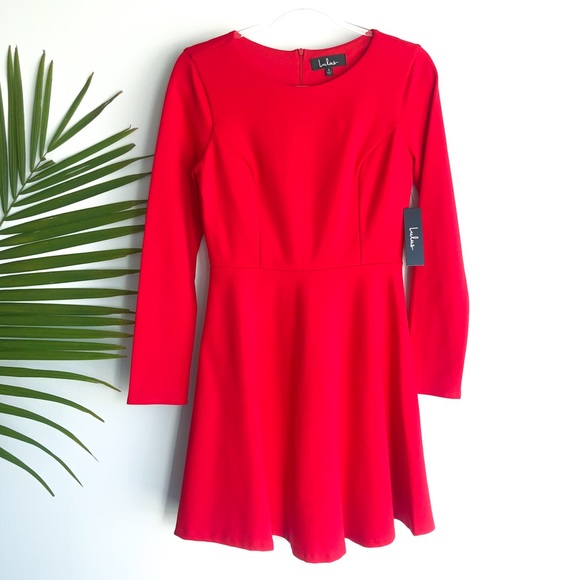 NWT LULU’S Red chic stretchy dress small s - Picture 2 of 8